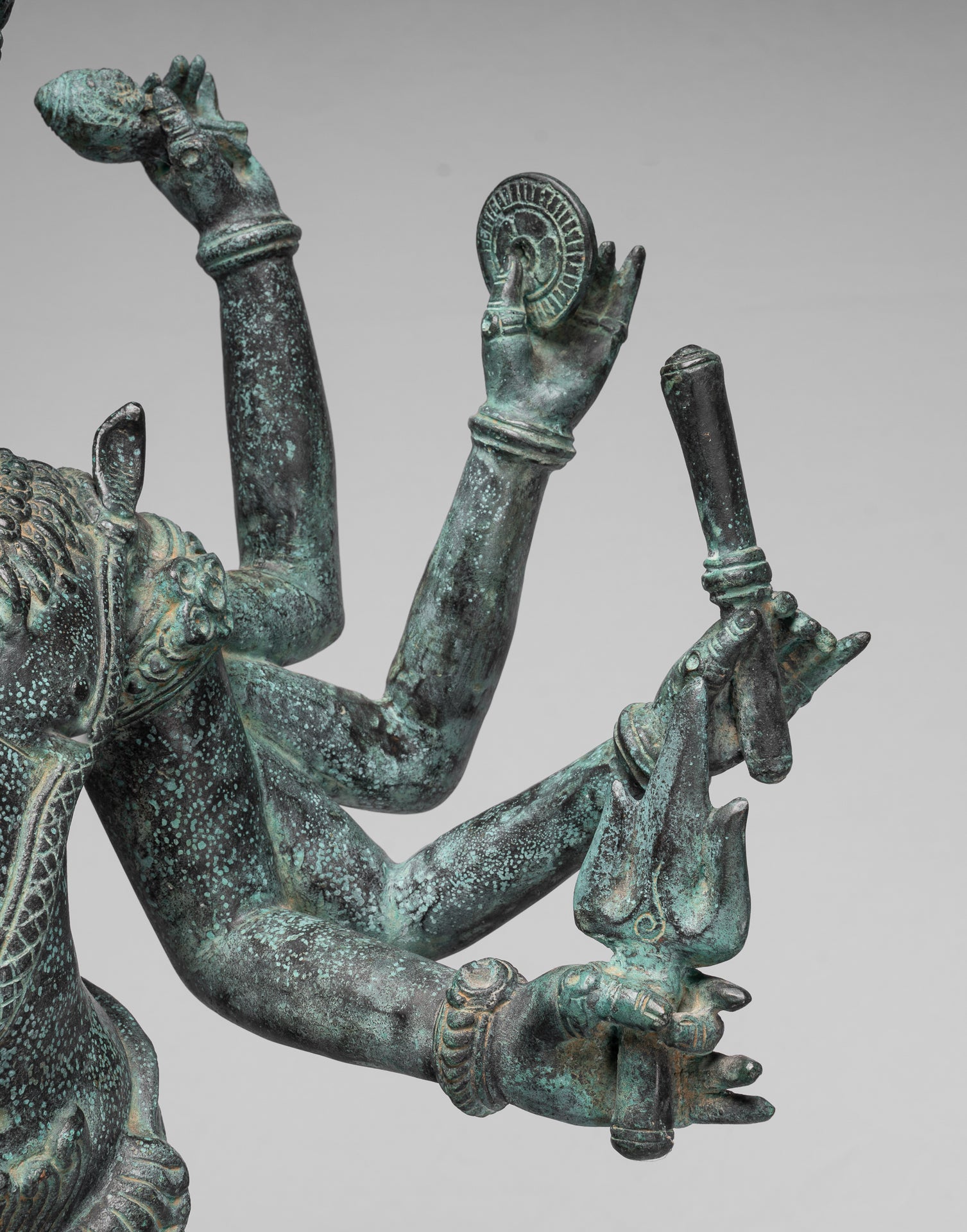 Estatua de Trimurti - Estatua de Trimurti Shiva Brahma Vishnu de estilo jemer antiguo - 95cm/38 "