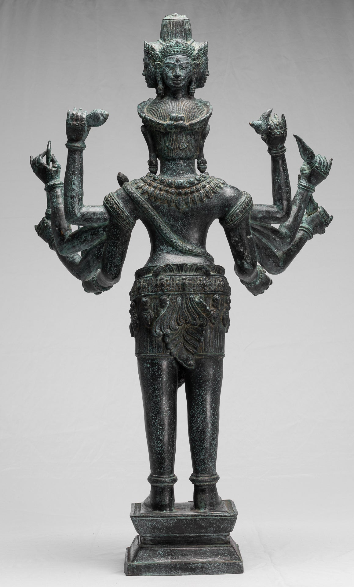 Estatua de Trimurti - Estatua de Trimurti Shiva Brahma Vishnu de estilo jemer antiguo - 95cm/38 "