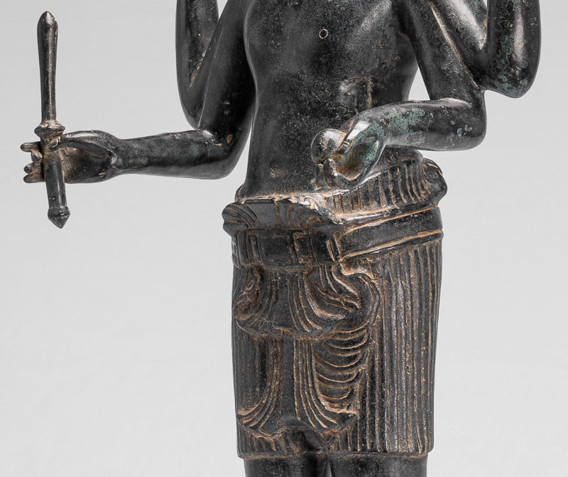 Estatua de Brahma - Estilo antiguo Khmer Koh Ker de pie Bronce Brahma - Creación de Dios hindú - 83 cm/33 "