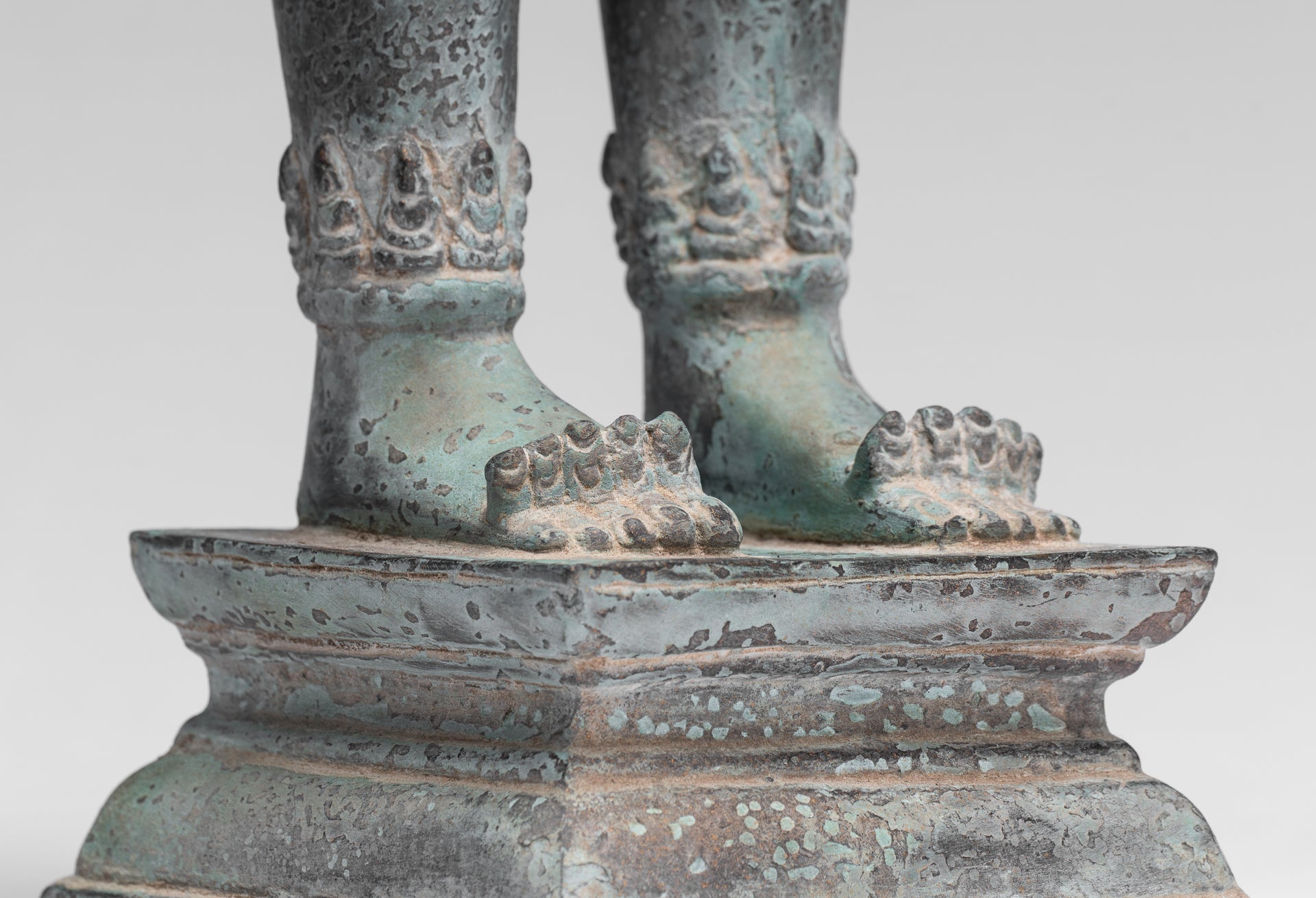 Antique Khmer Style Bronze Bayon Standing Lokeshvara Statue - 53cm/21"