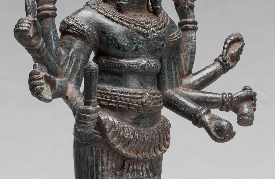 Estatua de Brahma - Estilo antiguo Khmer Koh Ker de pie Bronce Brahma - Creación de dios hindú - 53cm/21 "