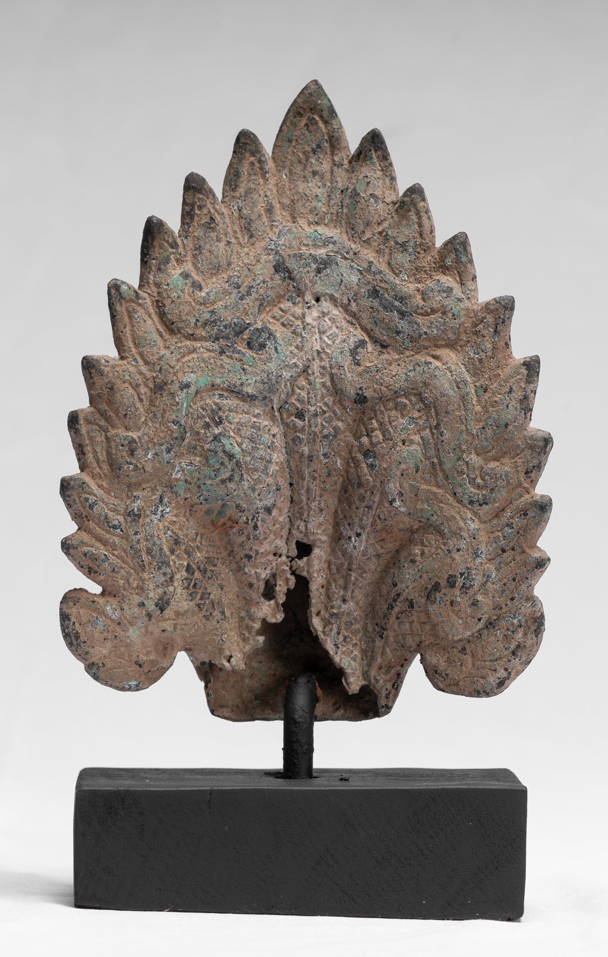 Naga Statue - Antique Khmer Style Bronze Protective Naga, Snake or Serpent Statue - 24cm/10"