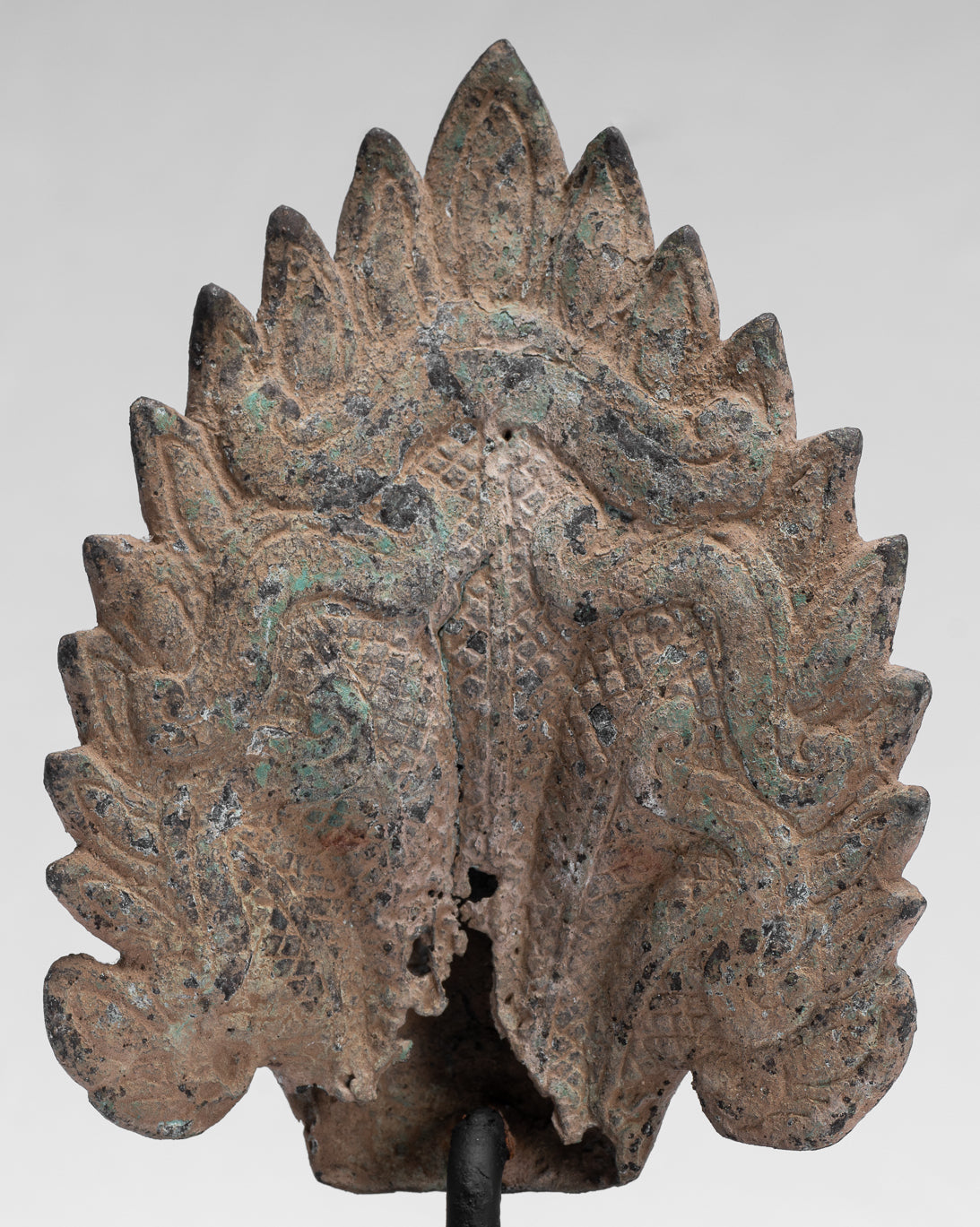 Naga Statue - Antique Khmer Style Bronze Protective Naga, Snake or Serpent Statue - 24cm/10"