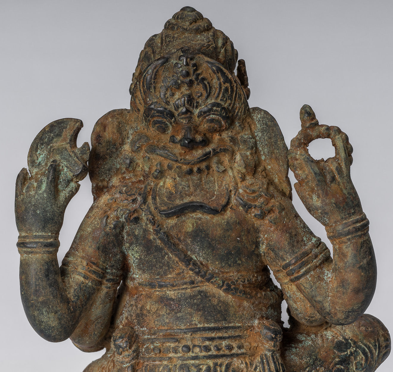 Estatua de Ganesha - Estatua de Ganesha de bronce de estilo javanés antiguo - 20 cm/8 "