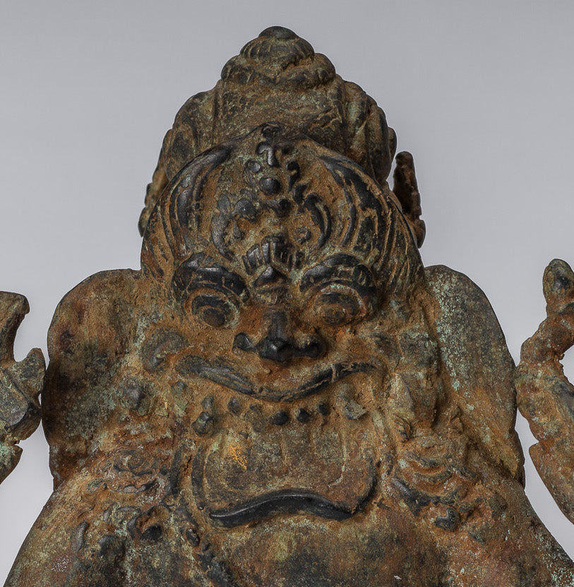 Estatua de Ganesha - Estatua de Ganesha de bronce de estilo javanés antiguo - 20 cm/8 "