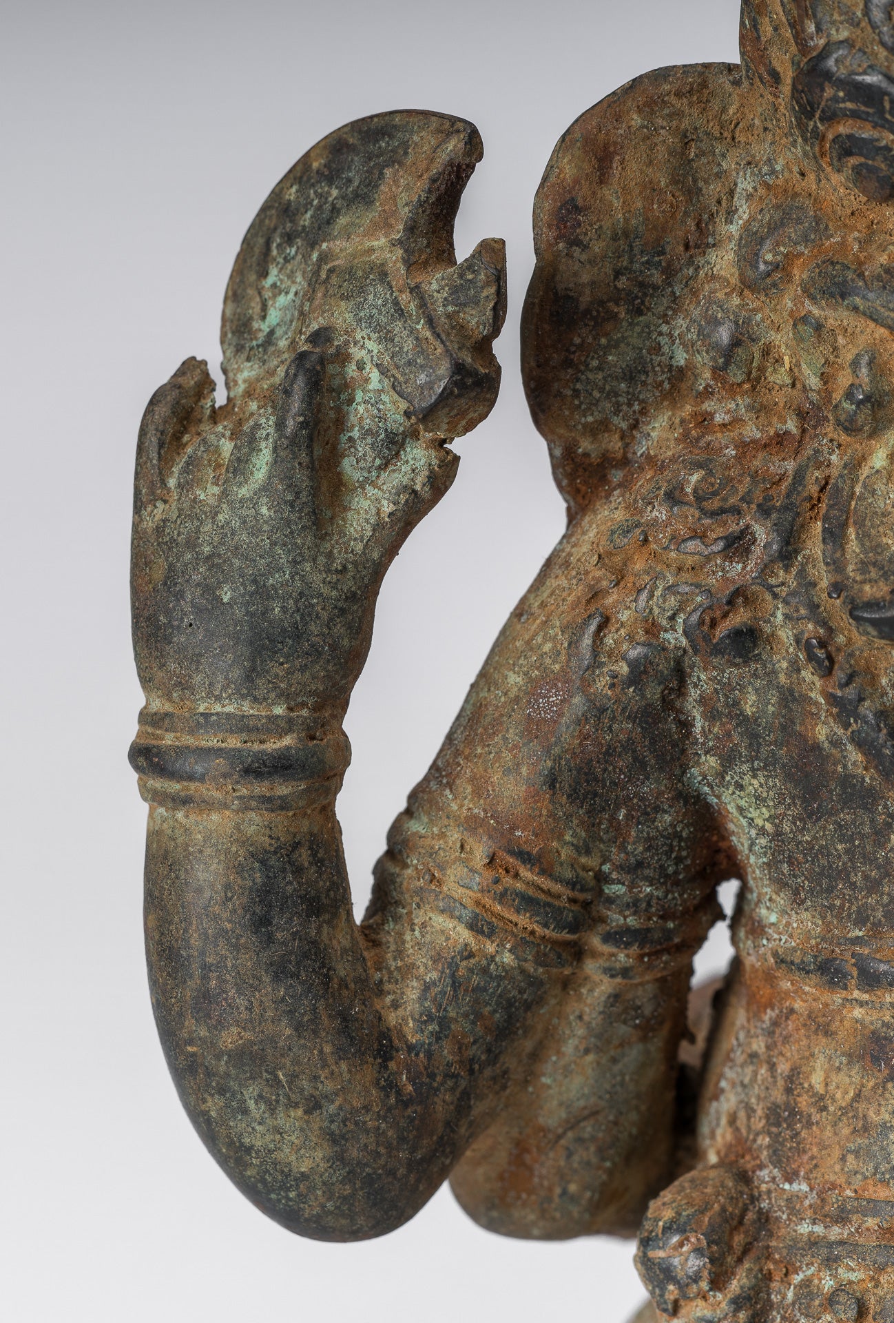 Estatua de Ganesha - Estatua de Ganesha de bronce de estilo javanés antiguo - 20 cm/8 "