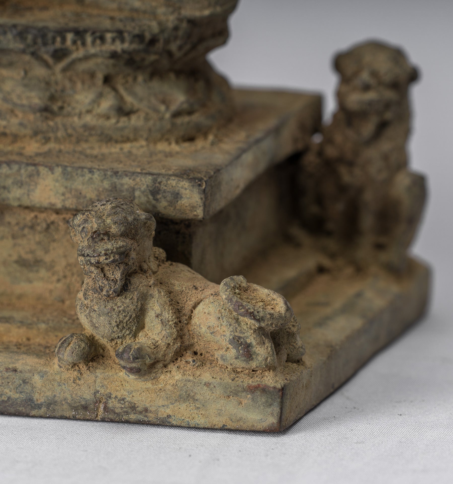 Statue de Bouddha - ancien style indonésien assis bronze Java enseignement Bouddha - 18cm / 7 "