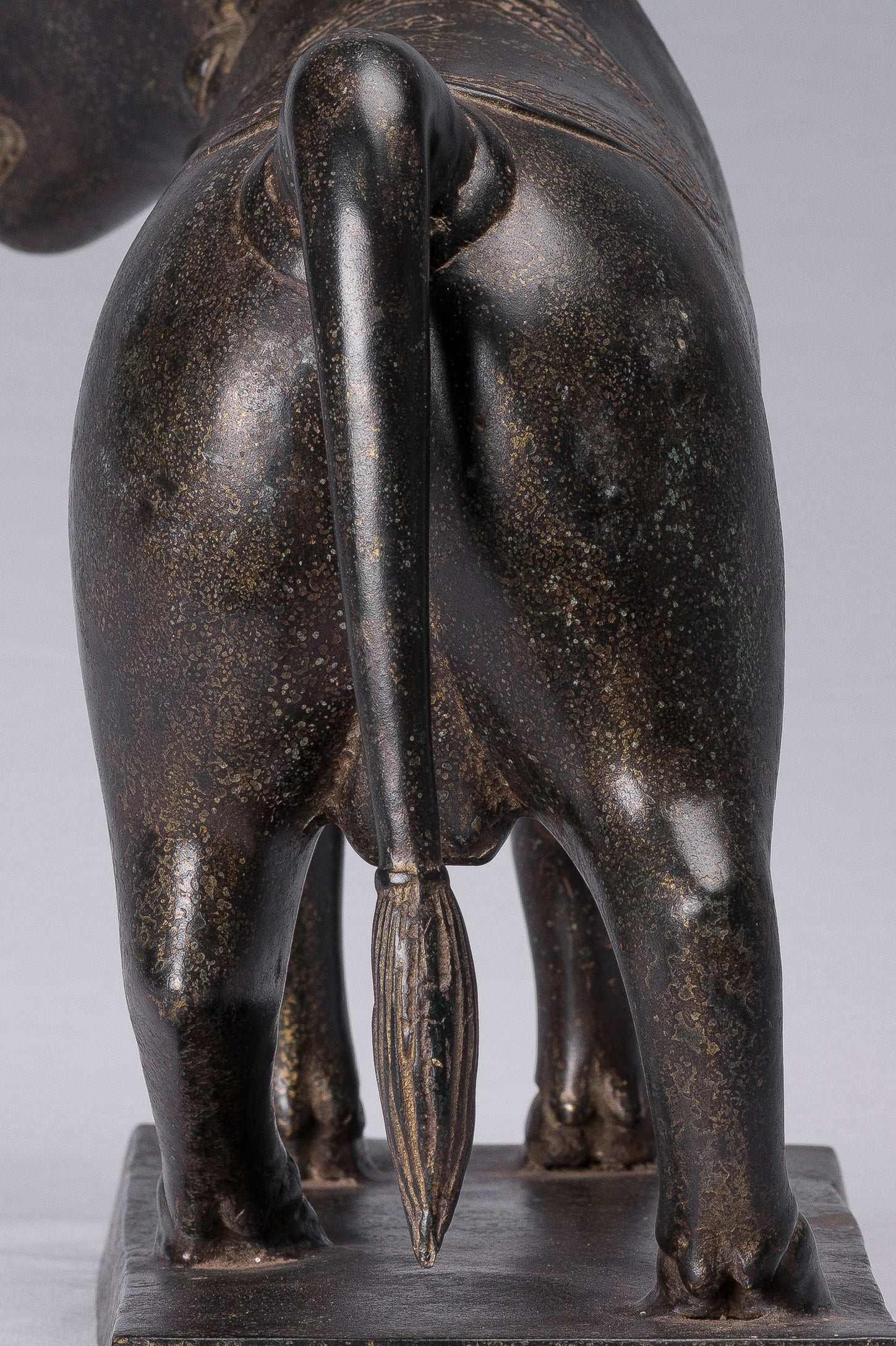 Estatua de bronce nandi de estilo jemer antiguo - Monte de Shiva - 36 cm/14 "