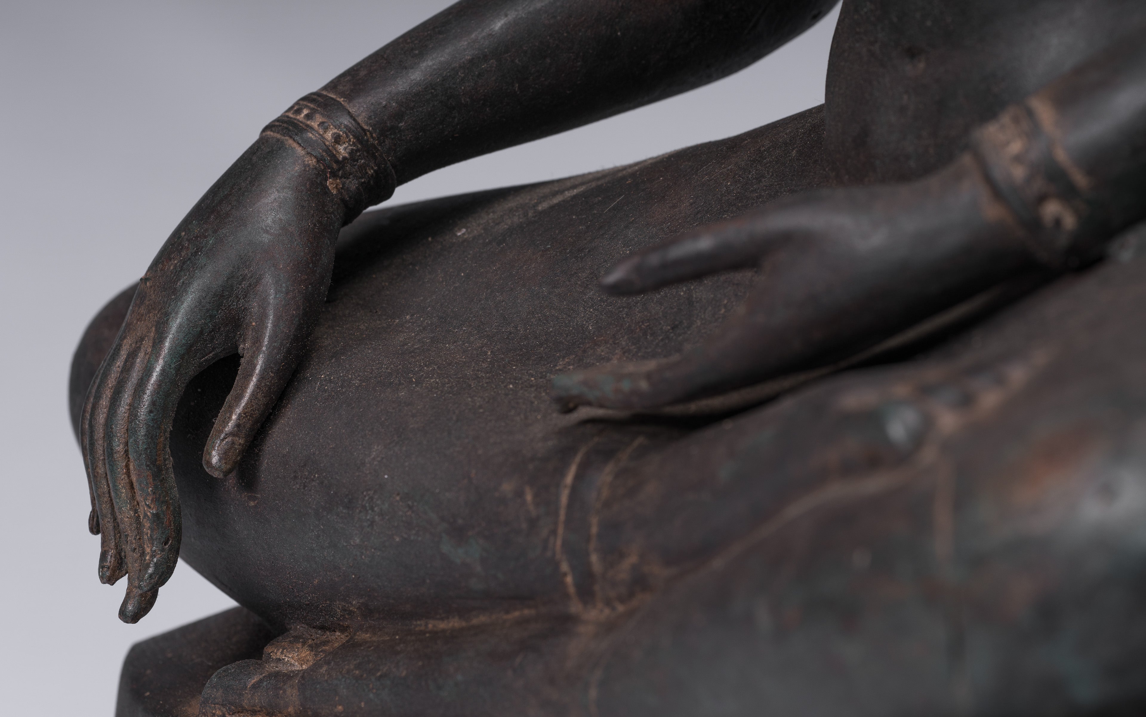 Statue de Bouddha - Statue de Bouddha des Lumières assise d'Ayutthaya de style thaïlandais antique - 66 cm/26"