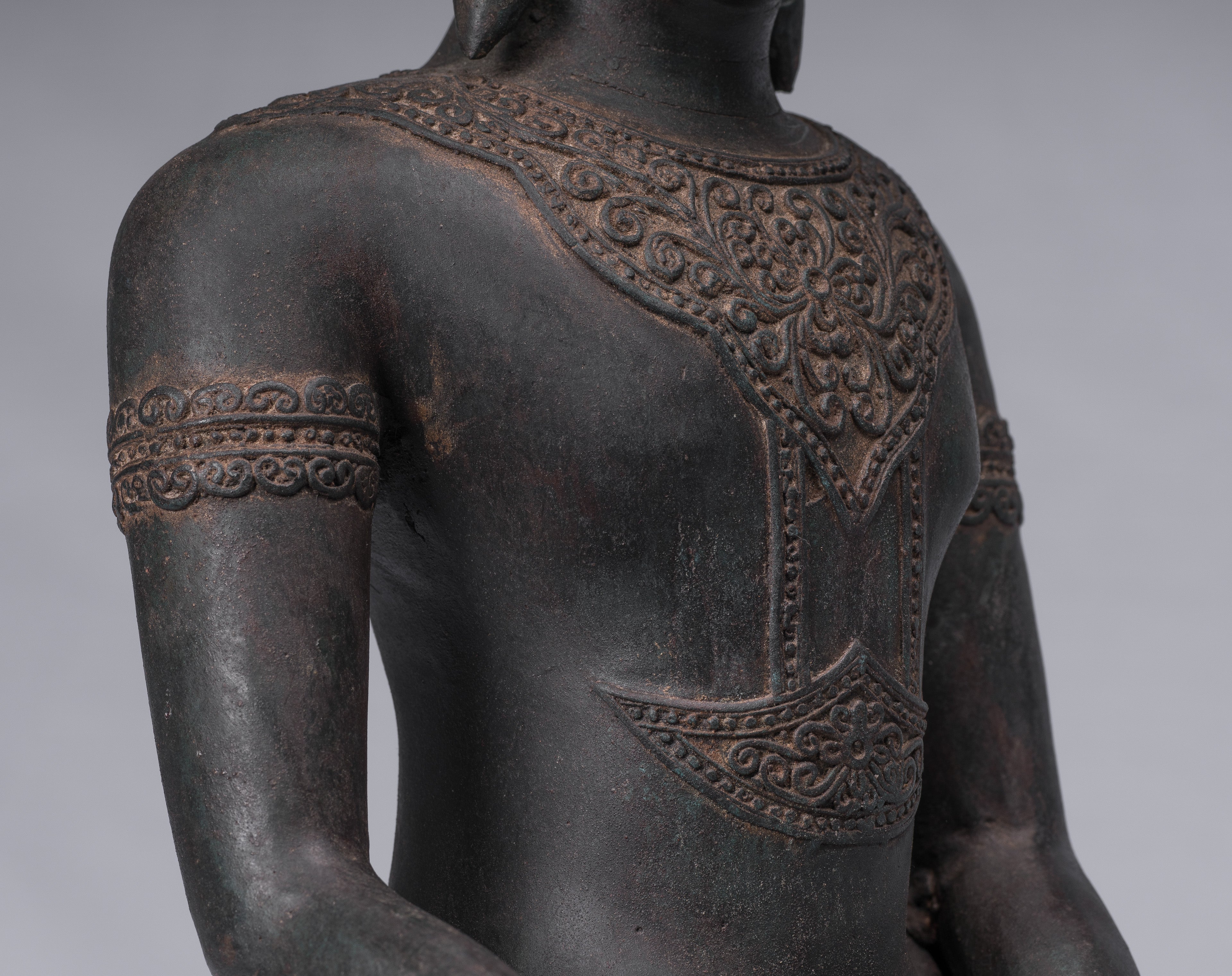 Statue de Bouddha - Statue de Bouddha des Lumières assise d'Ayutthaya de style thaïlandais antique - 66 cm/26"