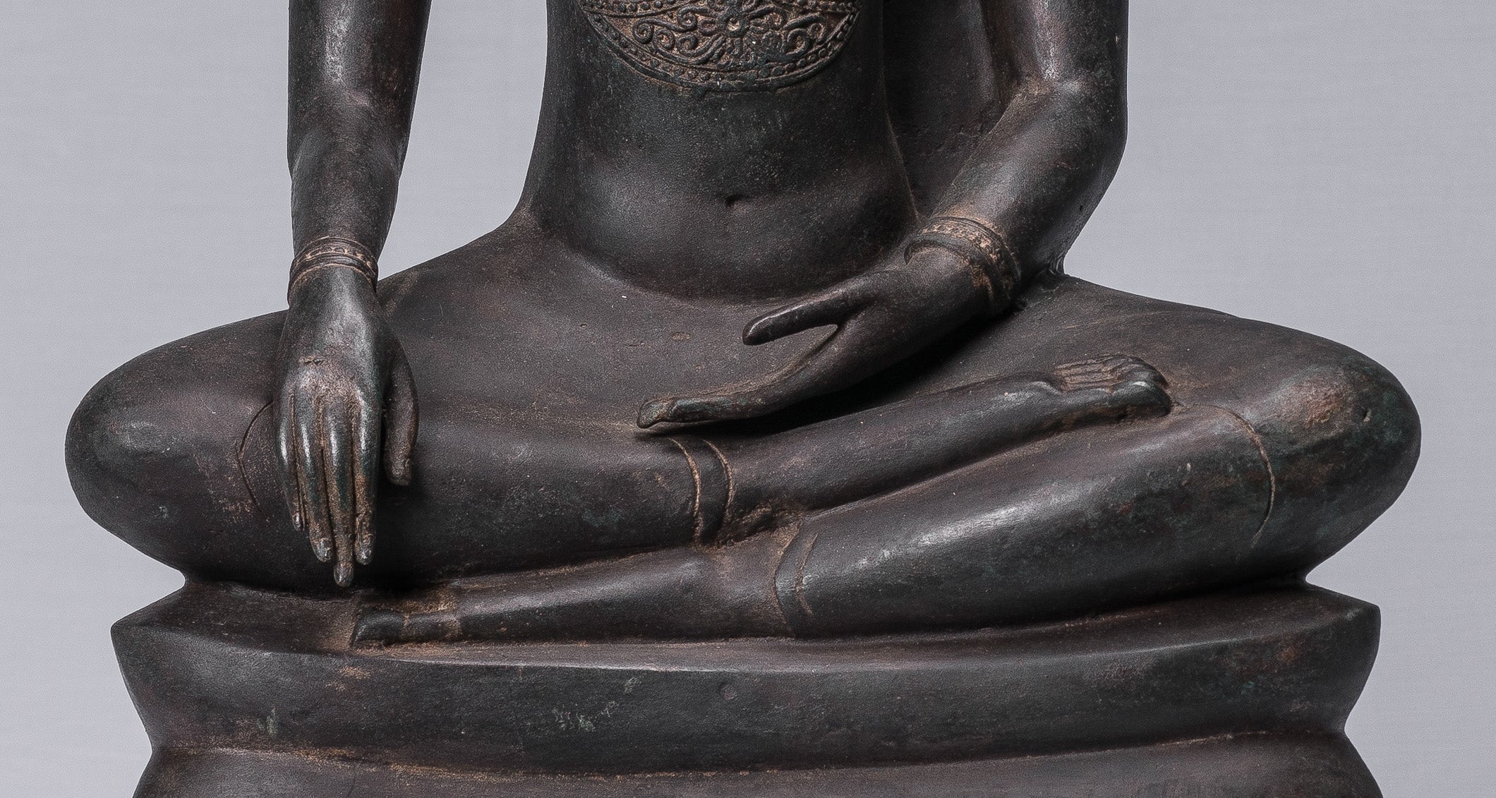 Statue de Bouddha - Statue de Bouddha des Lumières assise d'Ayutthaya de style thaïlandais antique - 66 cm/26"