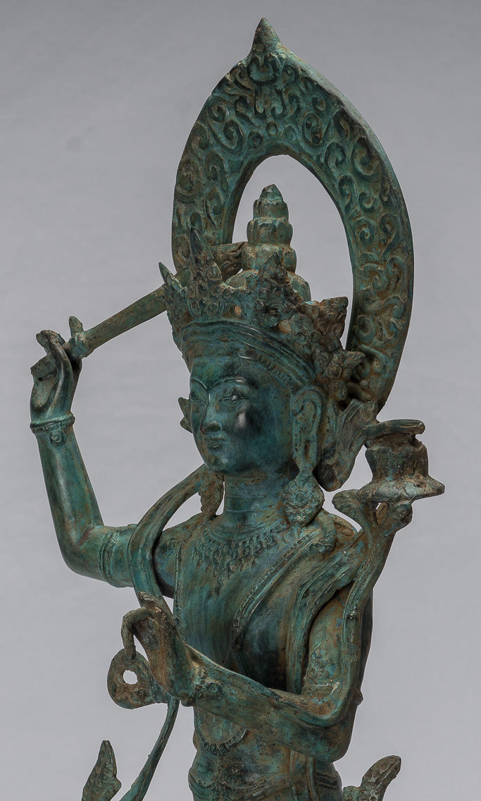 Estatua de Manjushri - Estatua de Manjushri de estilo Java antiguo Majapahit - 46cm/18 "