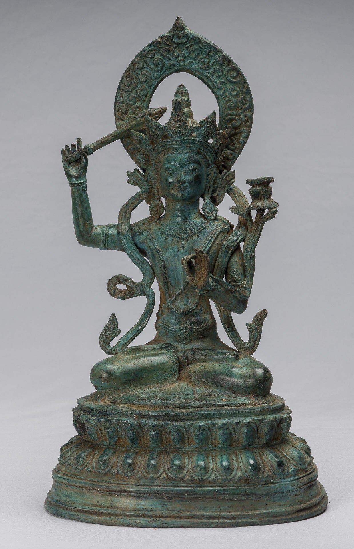 Estatua de Manjushri - Estatua de Manjushri de estilo Java antiguo Majapahit - 46cm/18 "