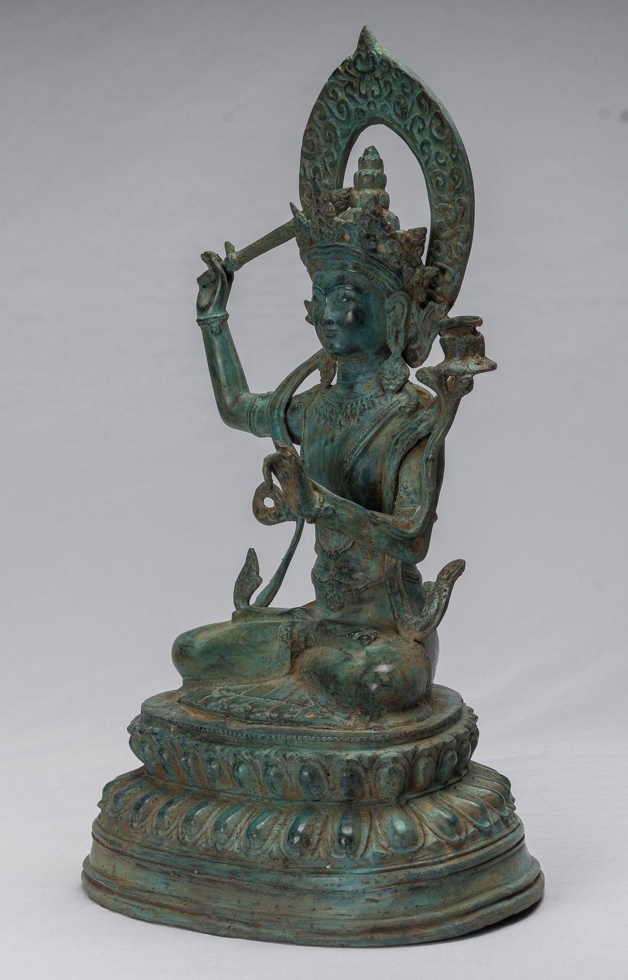 Estatua de Manjushri - Estatua de Manjushri de estilo Java antiguo Majapahit - 46cm/18 "