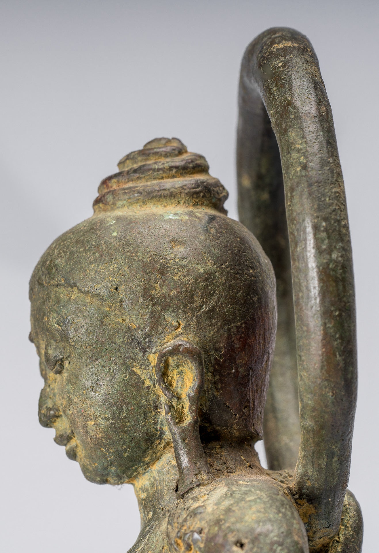 Statua di Buddha - Capolavoro antico in stile indonesiano bronzo giavanese amitabha buddha - 42cm/17 "