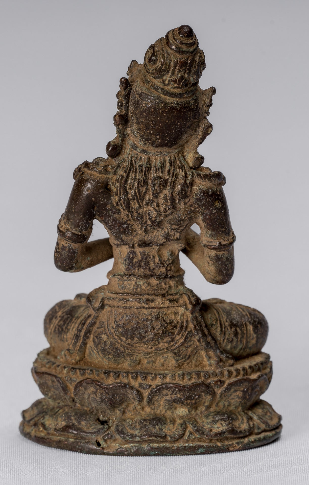 Tara-Statue – antike indonesische Bronze-Devi-Tara-Statue im Java-Stil – 8 cm.