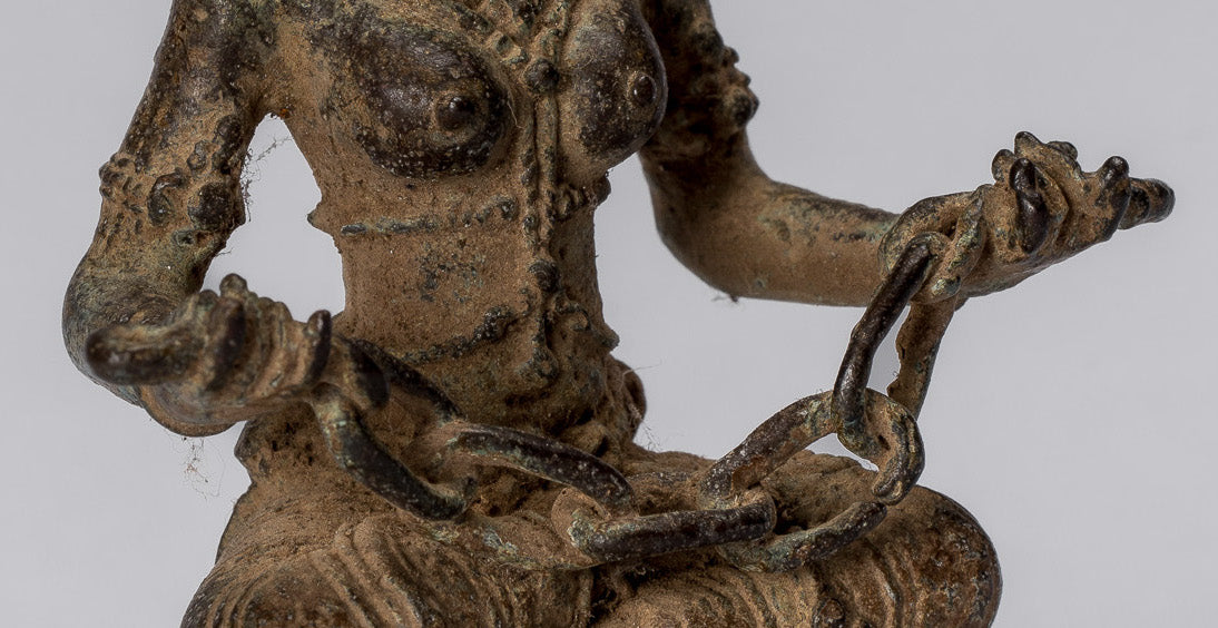 Estatua de Tara - Estatua de bronce de bronce indonesio de java antiguo - 8cm/3 "