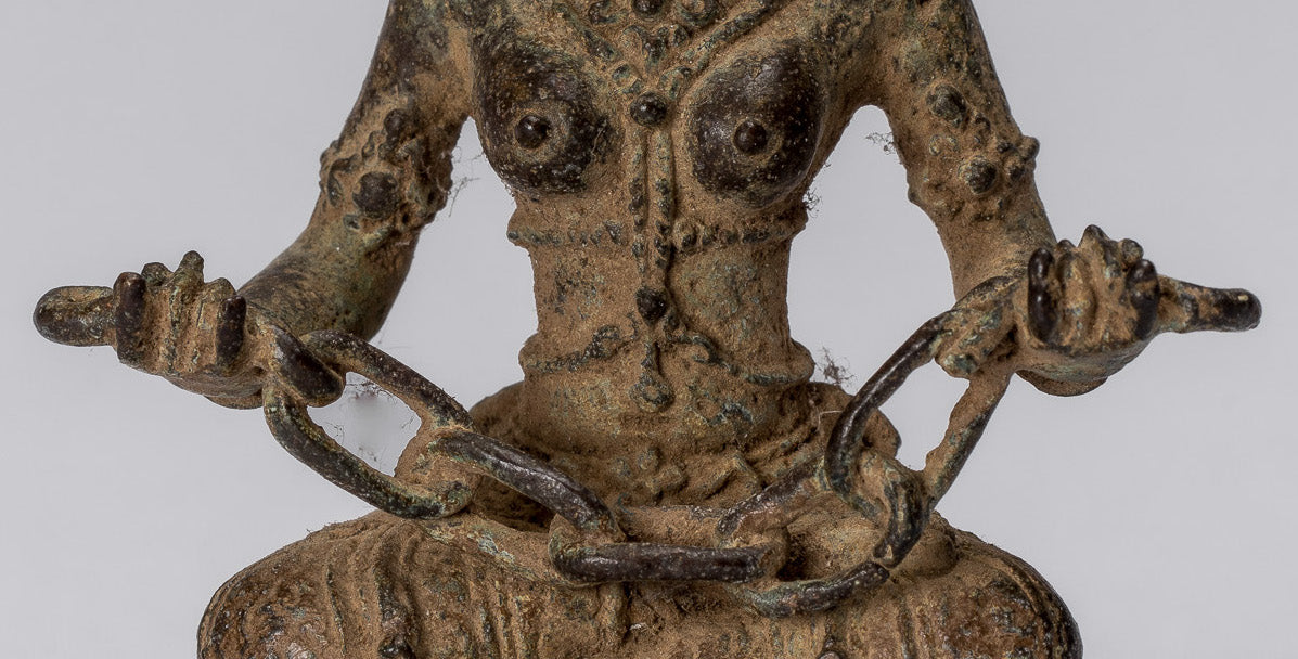 Estatua de Tara - Estatua de bronce de bronce indonesio de java antiguo - 8cm/3 "