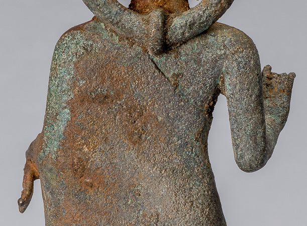 Statue di Buddha - Antique in stile indonesiano Bronzo Giavanese Teaching Buddha - 34 cm/14 "