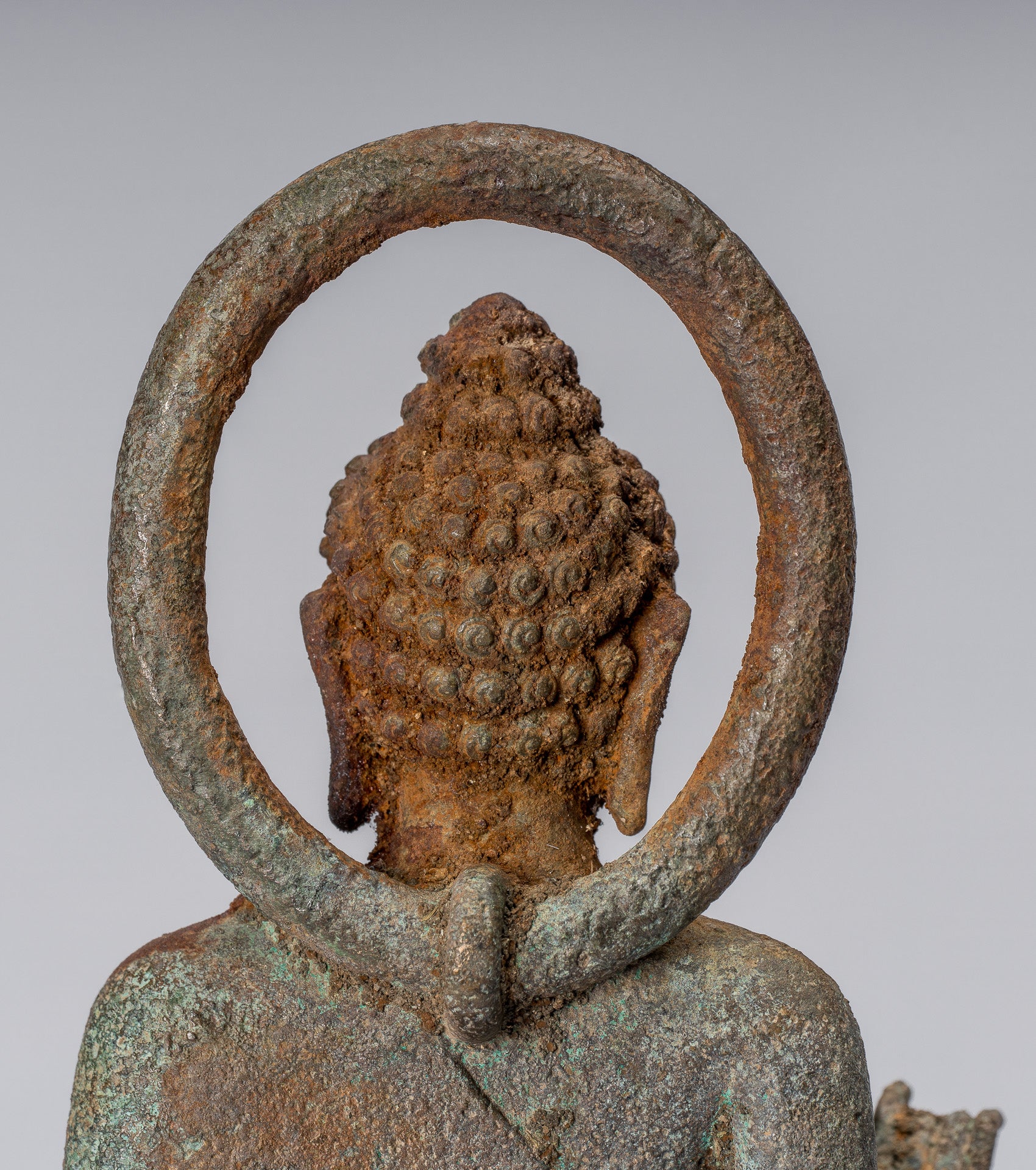 Statue di Buddha - Antique in stile indonesiano Bronzo Giavanese Teaching Buddha - 34 cm/14 "