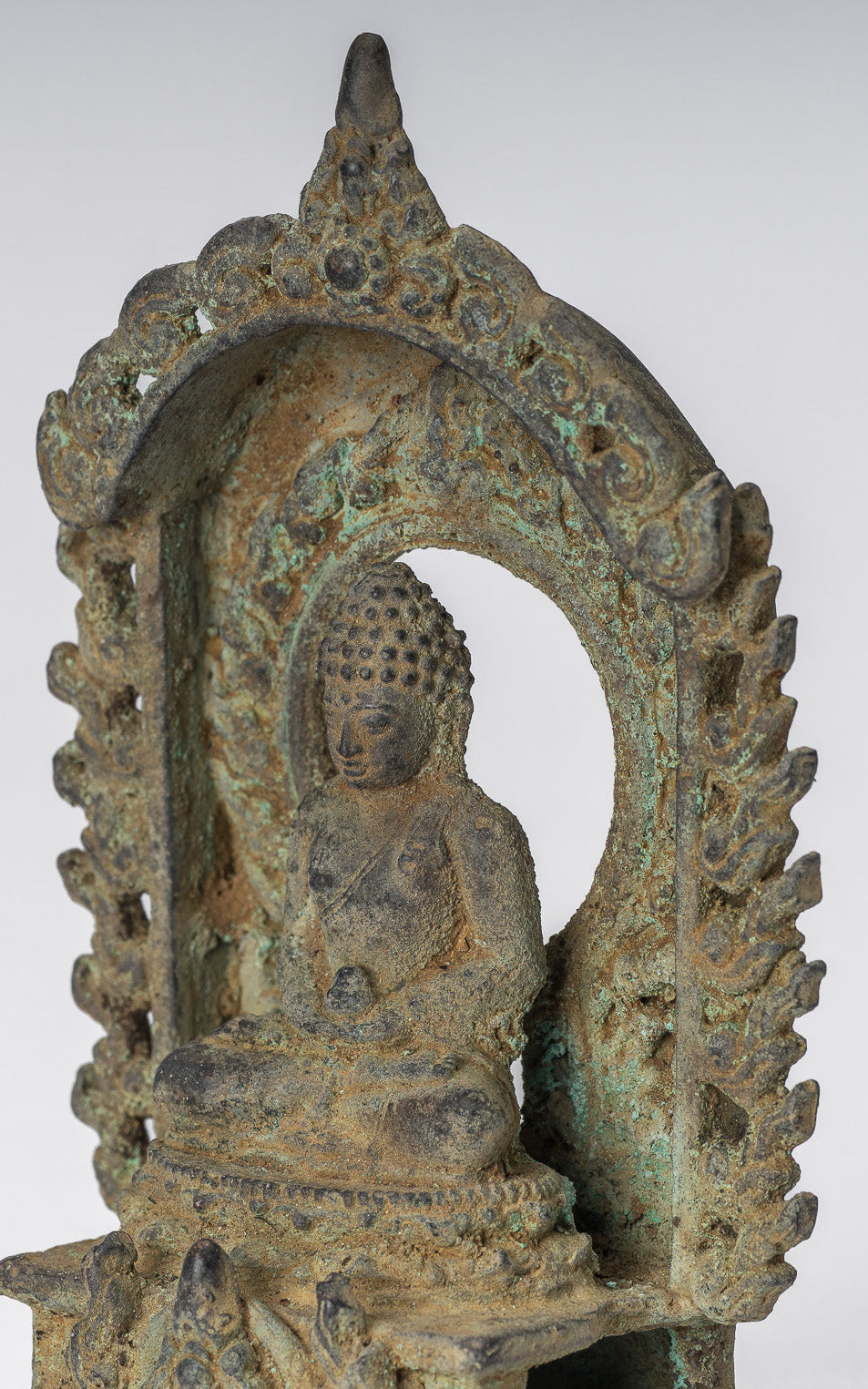 Buddha Statue - Antique Indonesian Style Bronze Javanese Amitabha Buddha Statue - 13.5cm/5"