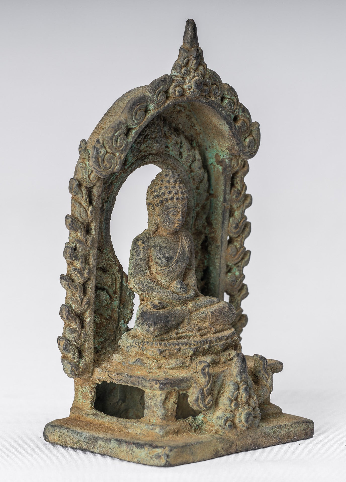 Buddha Statue - Antique Indonesian Style Bronze Javanese Amitabha Buddha Statue - 13.5cm/5"