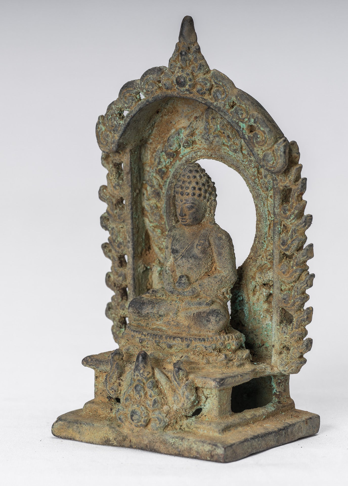 Buddha Statue - Antique Indonesian Style Bronze Javanese Amitabha Buddha Statue - 13.5cm/5"