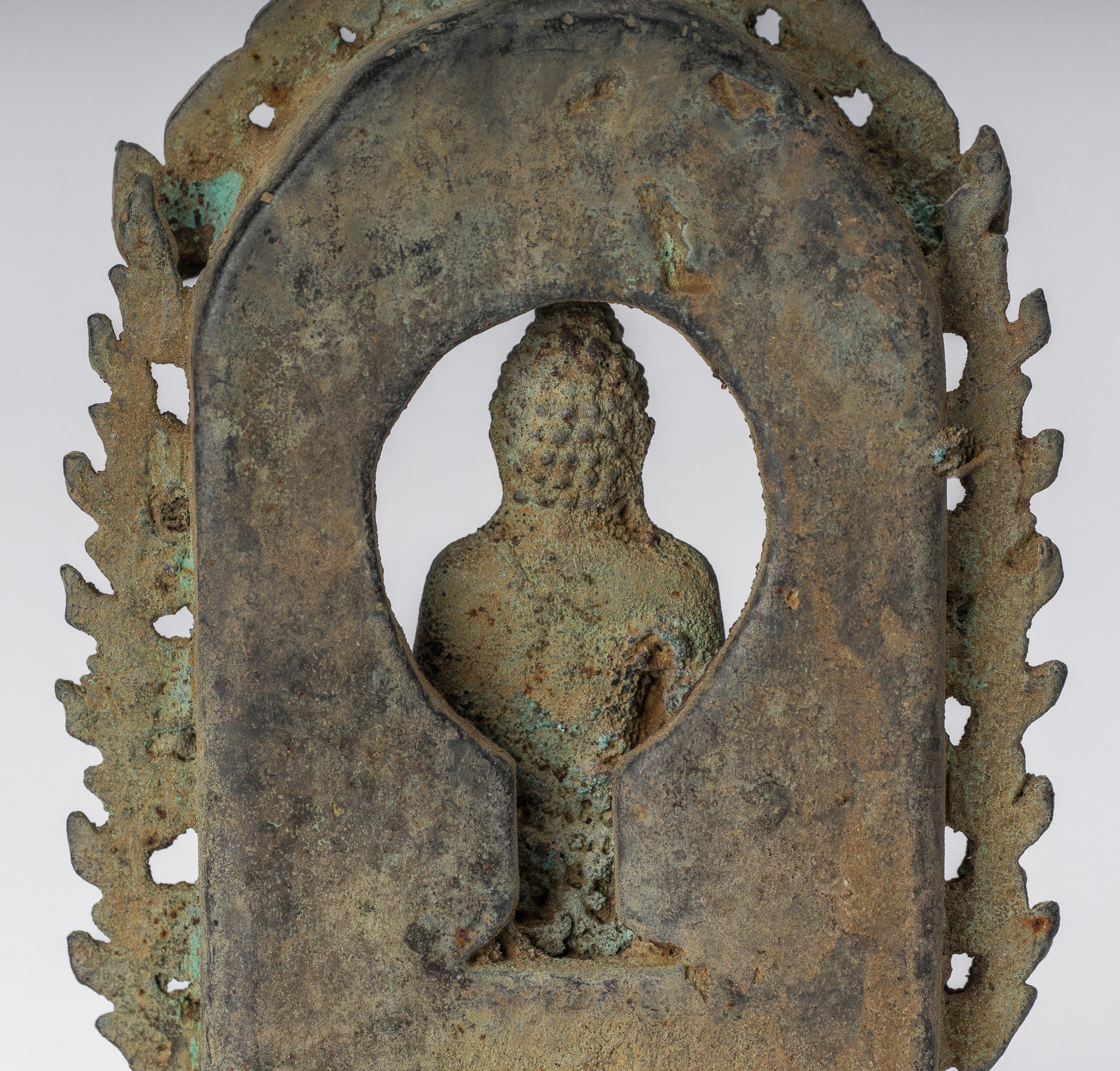 Buddha Statue - Antique Indonesian Style Bronze Javanese Amitabha Buddha Statue - 13.5cm/5"