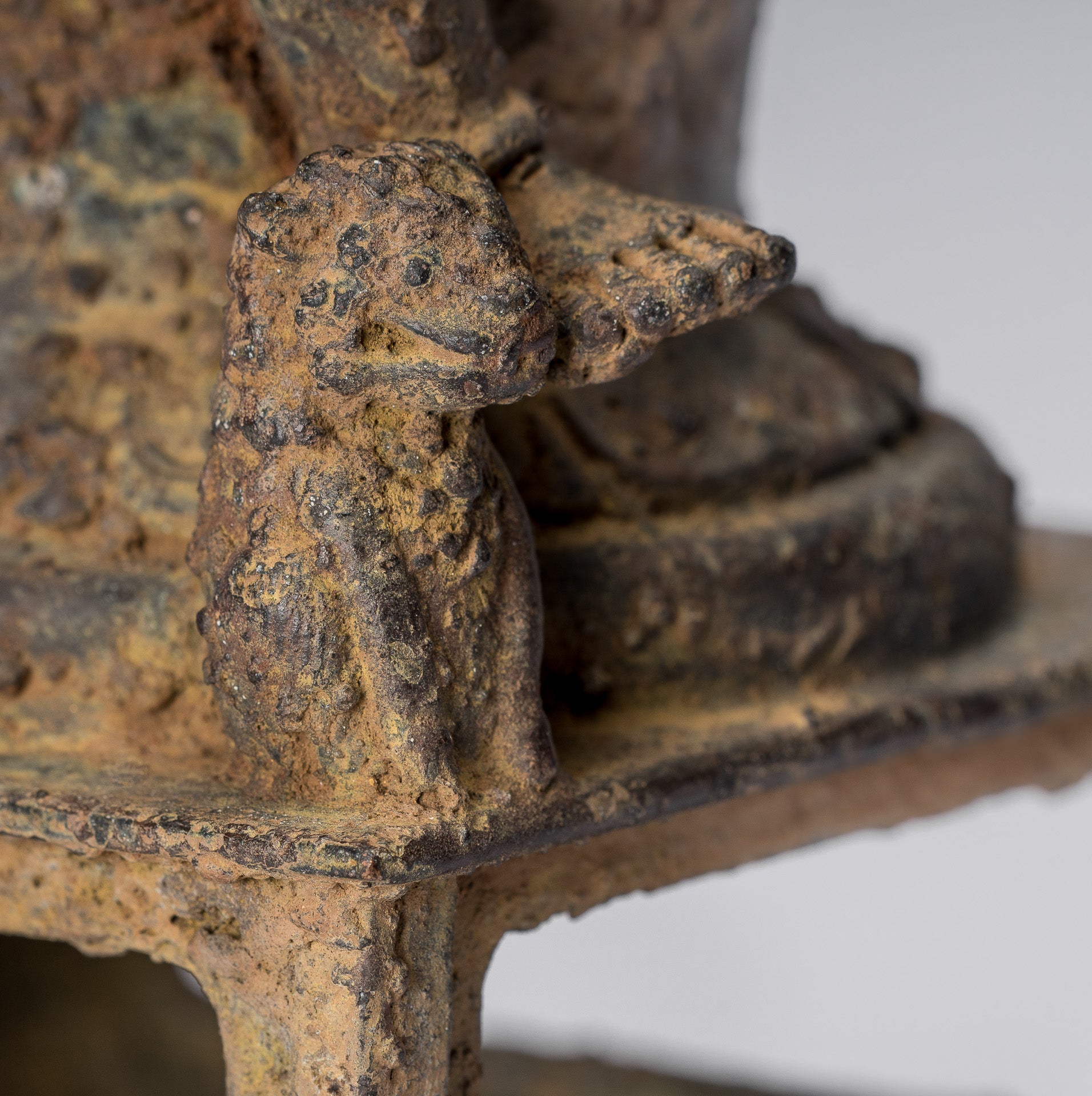 Statue de Ganesha – Statue de Ganesha indonésienne assise en bronze de style javanais antique – 25 cm/10"