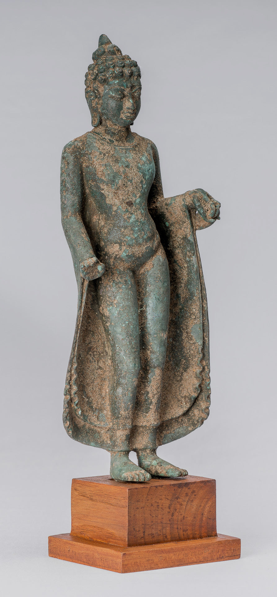 Estatua de Buda - Buda de enseñanza de bronce de bronce de estilo indonesio antiguo - 30 cm/12 "