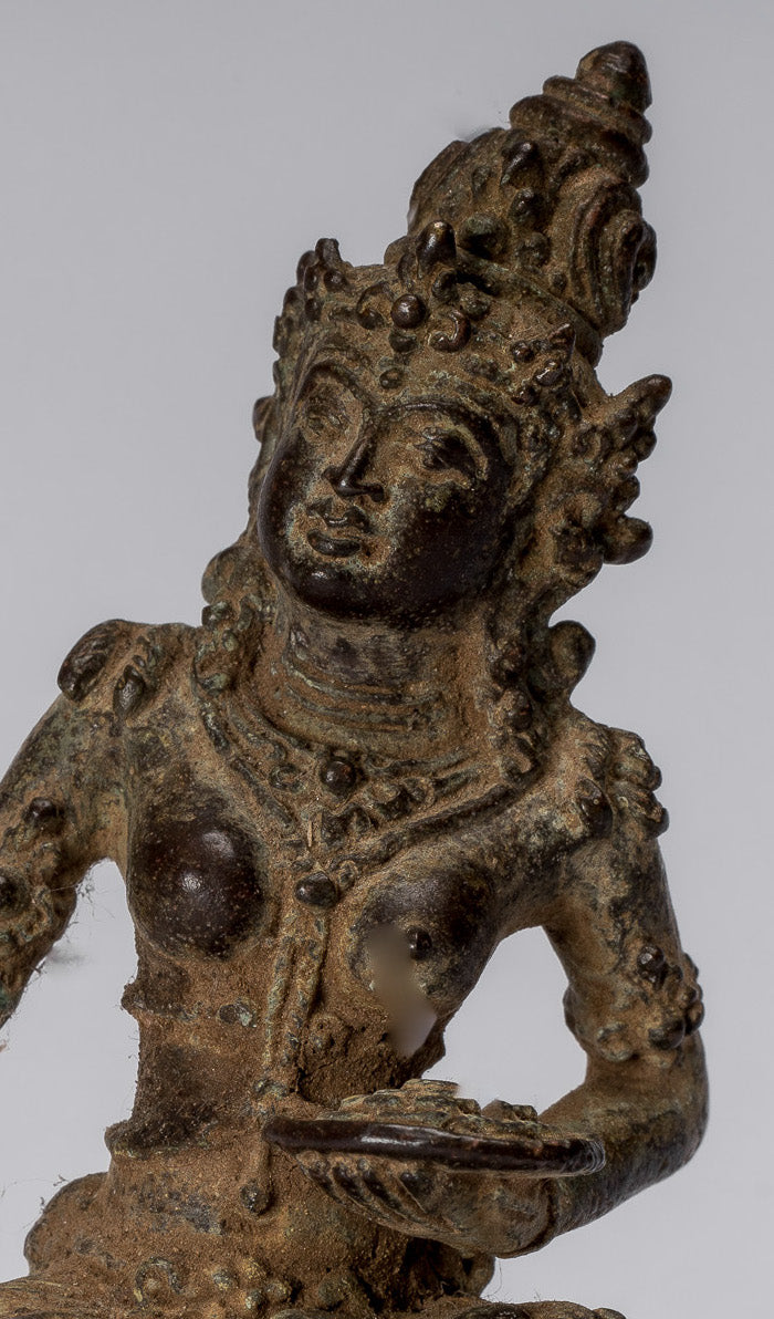 Estatua de Tara - Estatua de bronce de bronce indonesio de java antiguo - 8cm/3 "