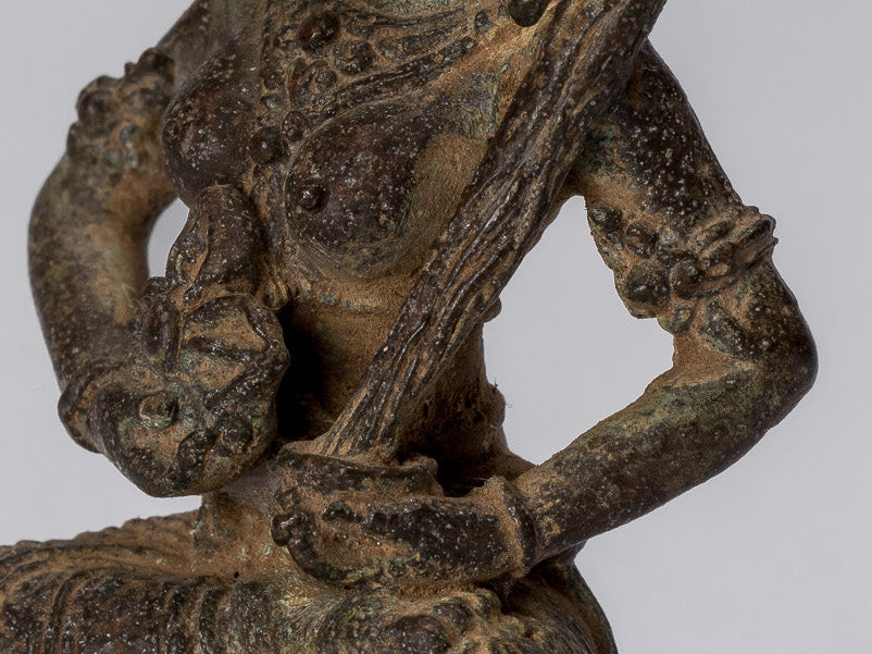 Estatua de Tara - Estatua de bronce de bronce indonesio de java antiguo - 8cm/3 "