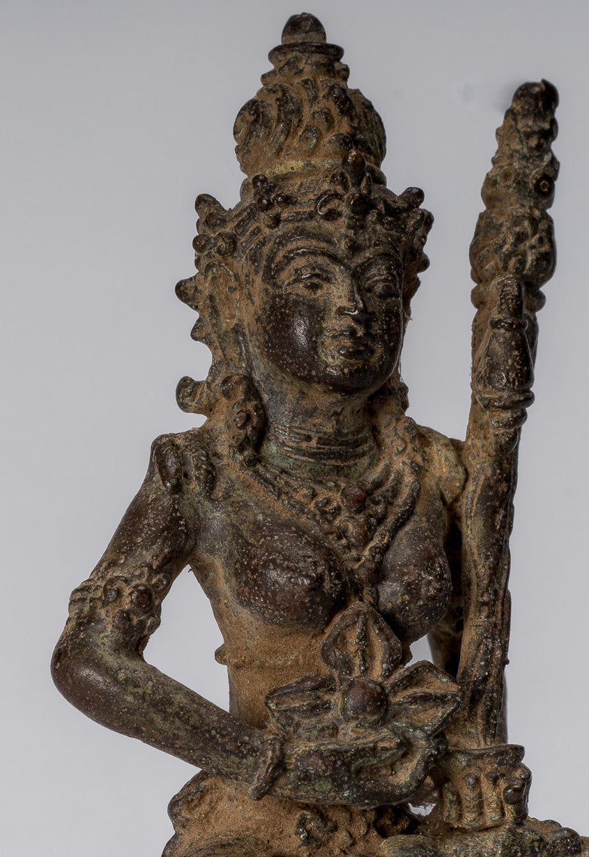 Estatua de Tara - Estatua de bronce de bronce indonesio de java antiguo - 8cm/3 "