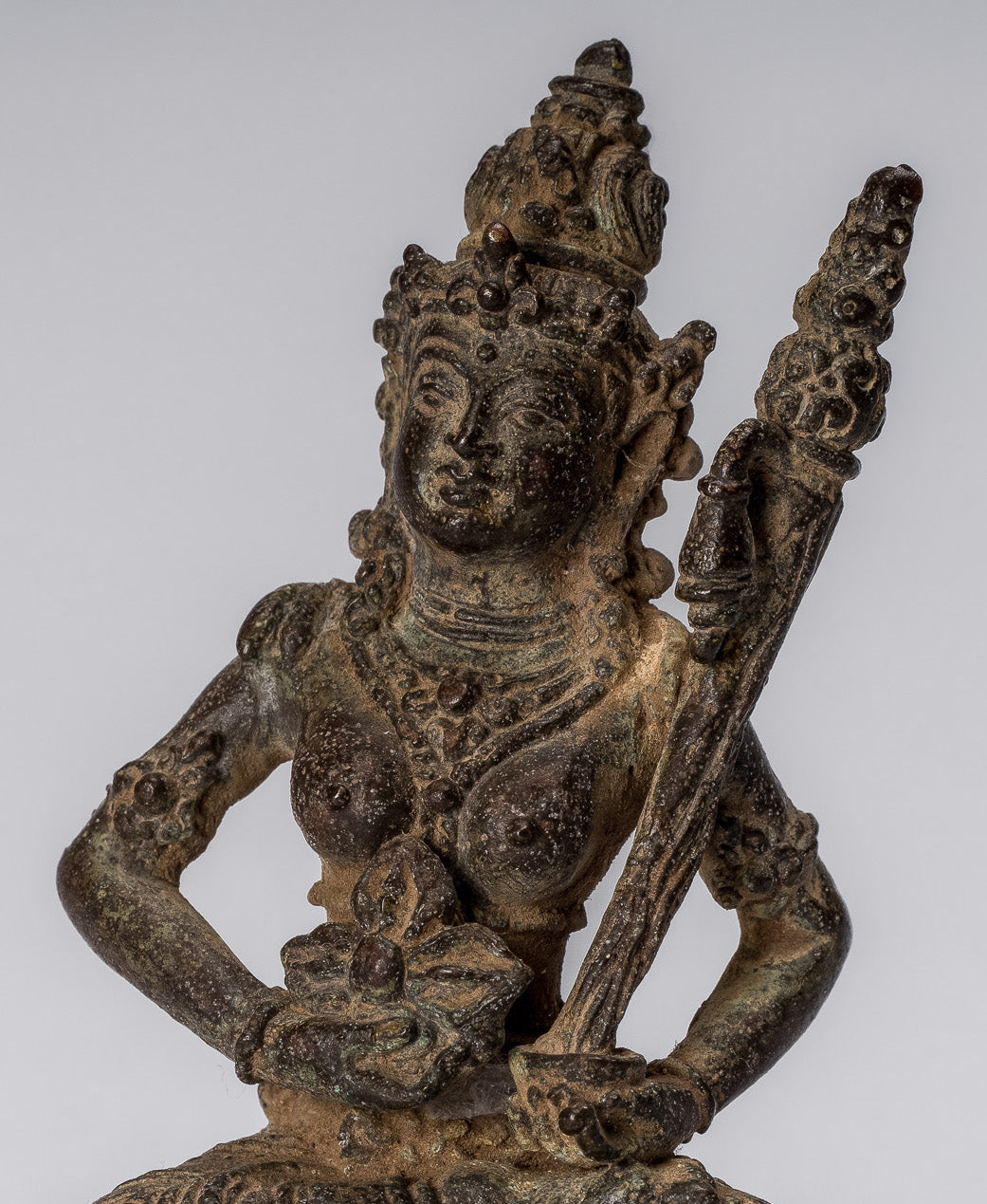 Estatua de Tara - Estatua de bronce de bronce indonesio de java antiguo - 8cm/3 "