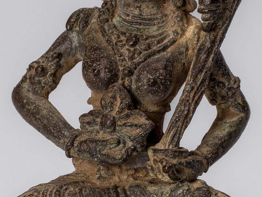 Estatua de Tara - Estatua de bronce de bronce indonesio de java antiguo - 8cm/3 "