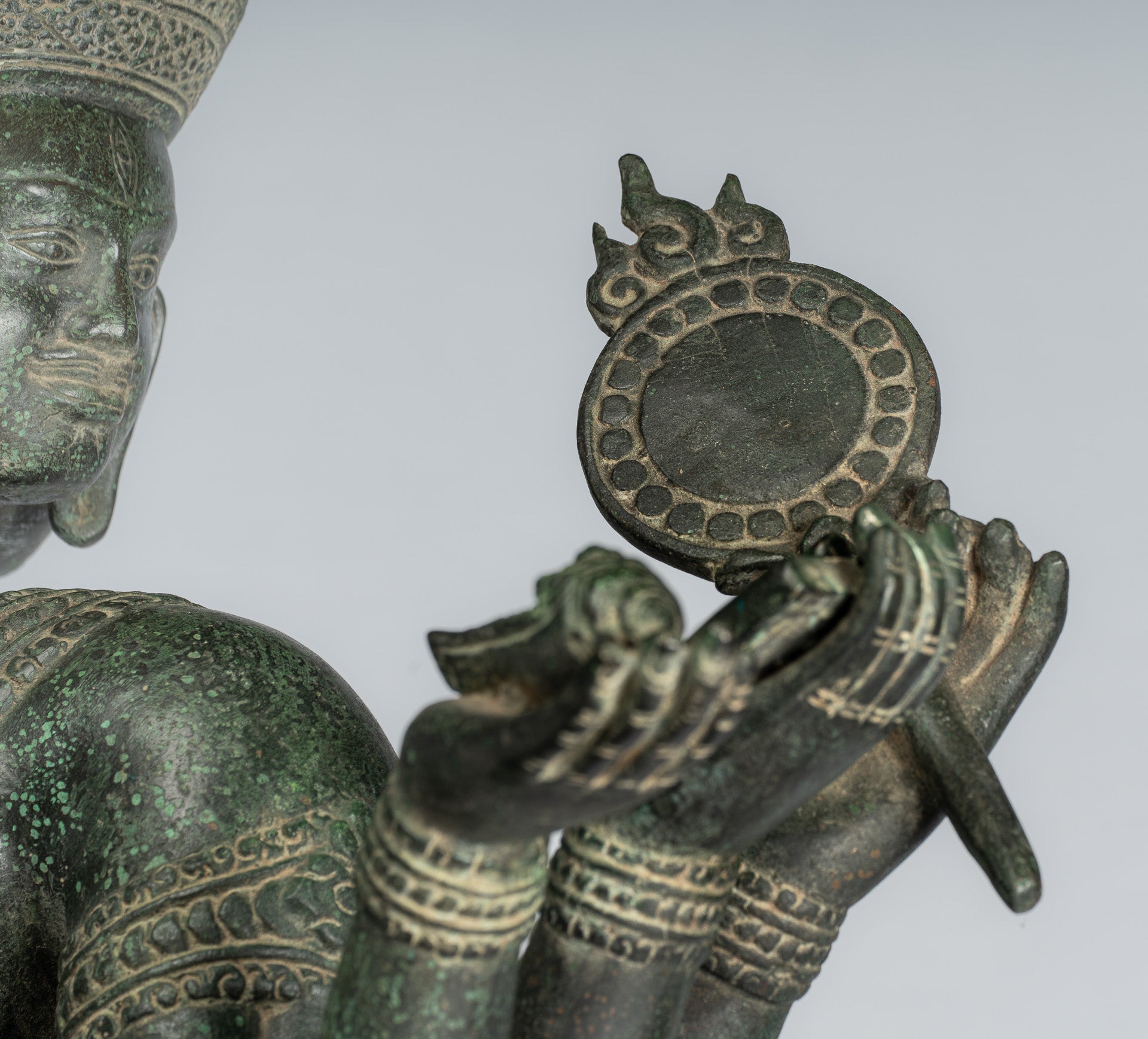 Brahma Statue - Antique Khmer Style Bronze 8 Arm Bayon Brahma - Hindu God Creation - 76cm/30"