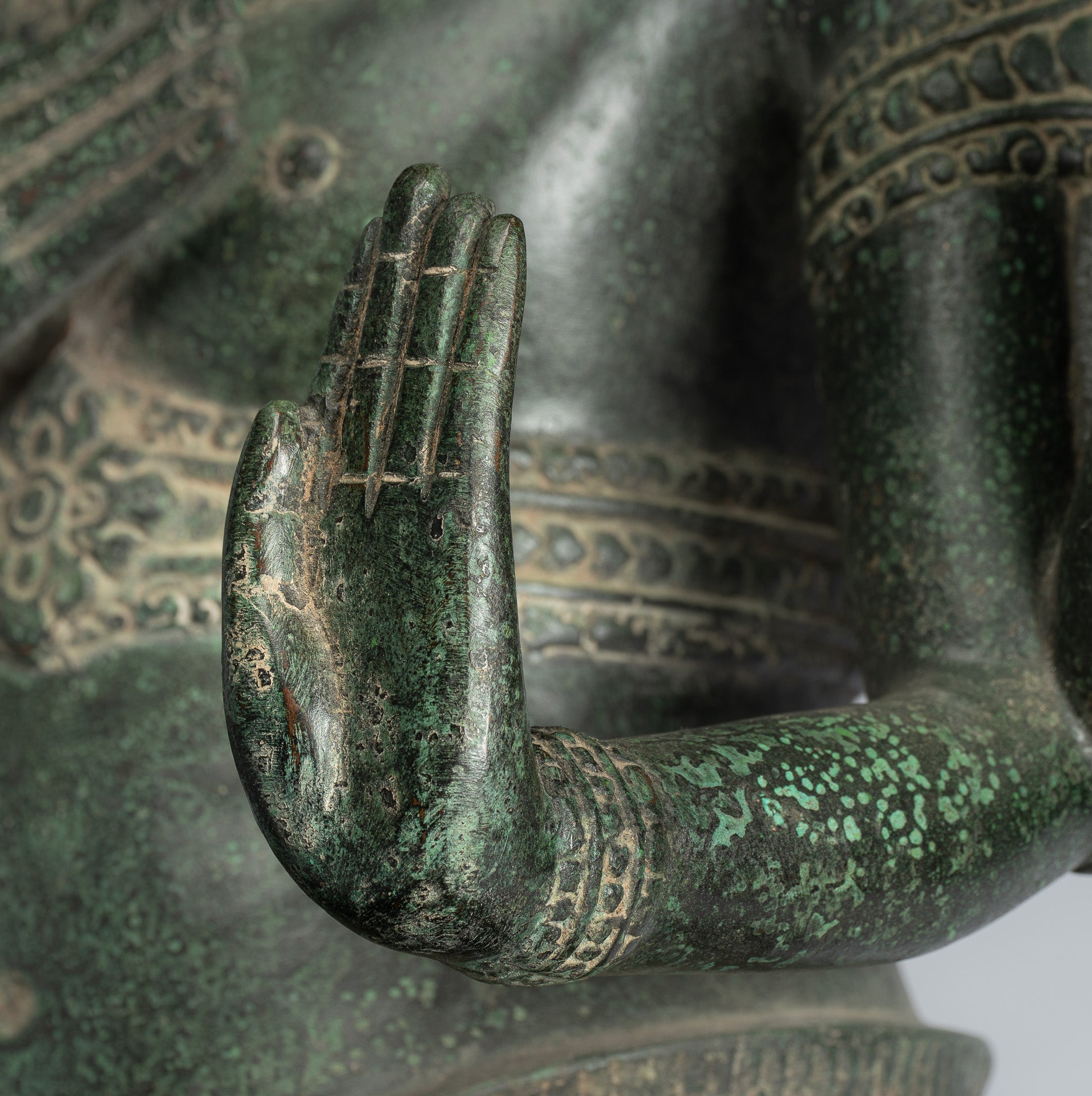 Brahma Statue - Antique Khmer Style Bronze 8 Arm Bayon Brahma - Hindu God Creation - 76cm/30"