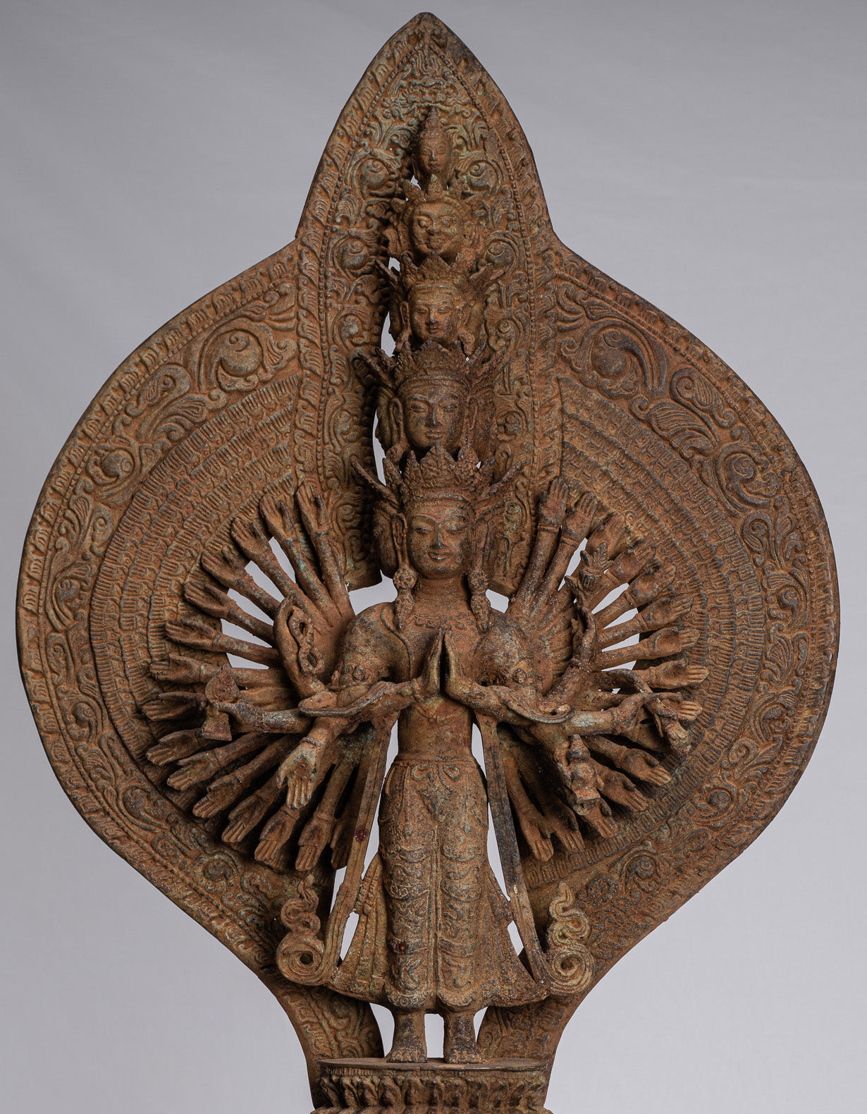 Bodhisattva Statue-Antike Indonesische Stil Javanese 1000 Arm Avaloketishvara Bodhisattva Statue-61cm/24 "