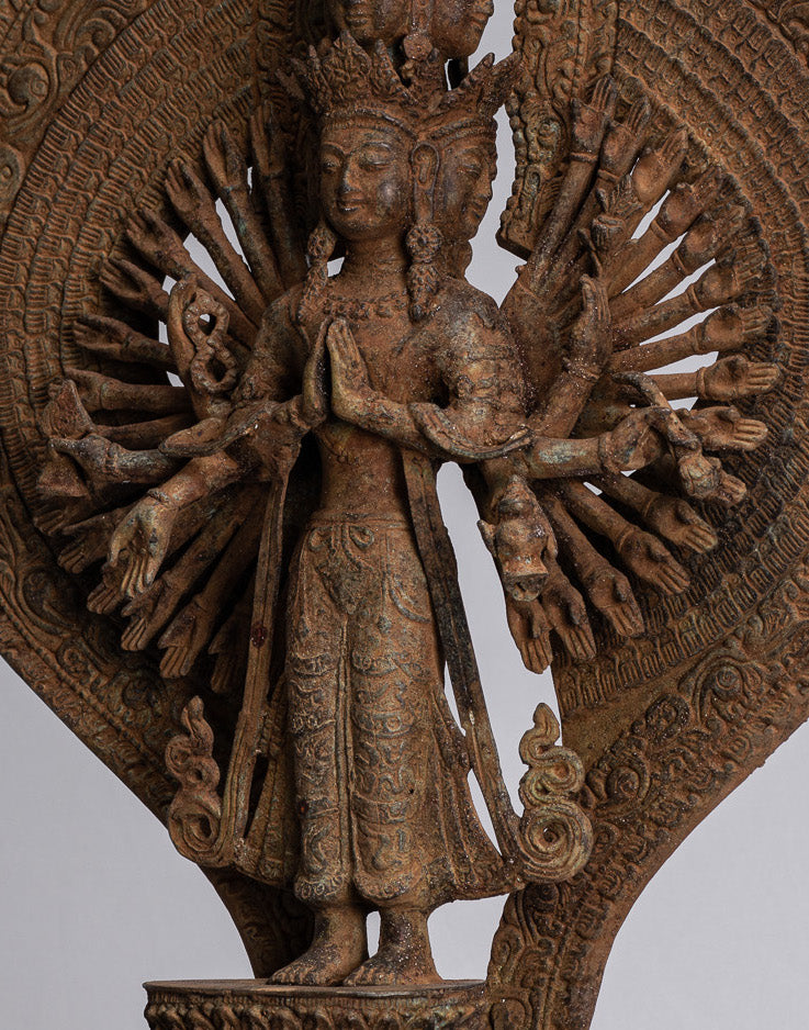 Bodhisattva Statue-Antike Indonesische Stil Javanese 1000 Arm Avaloketishvara Bodhisattva Statue-61cm/24 "