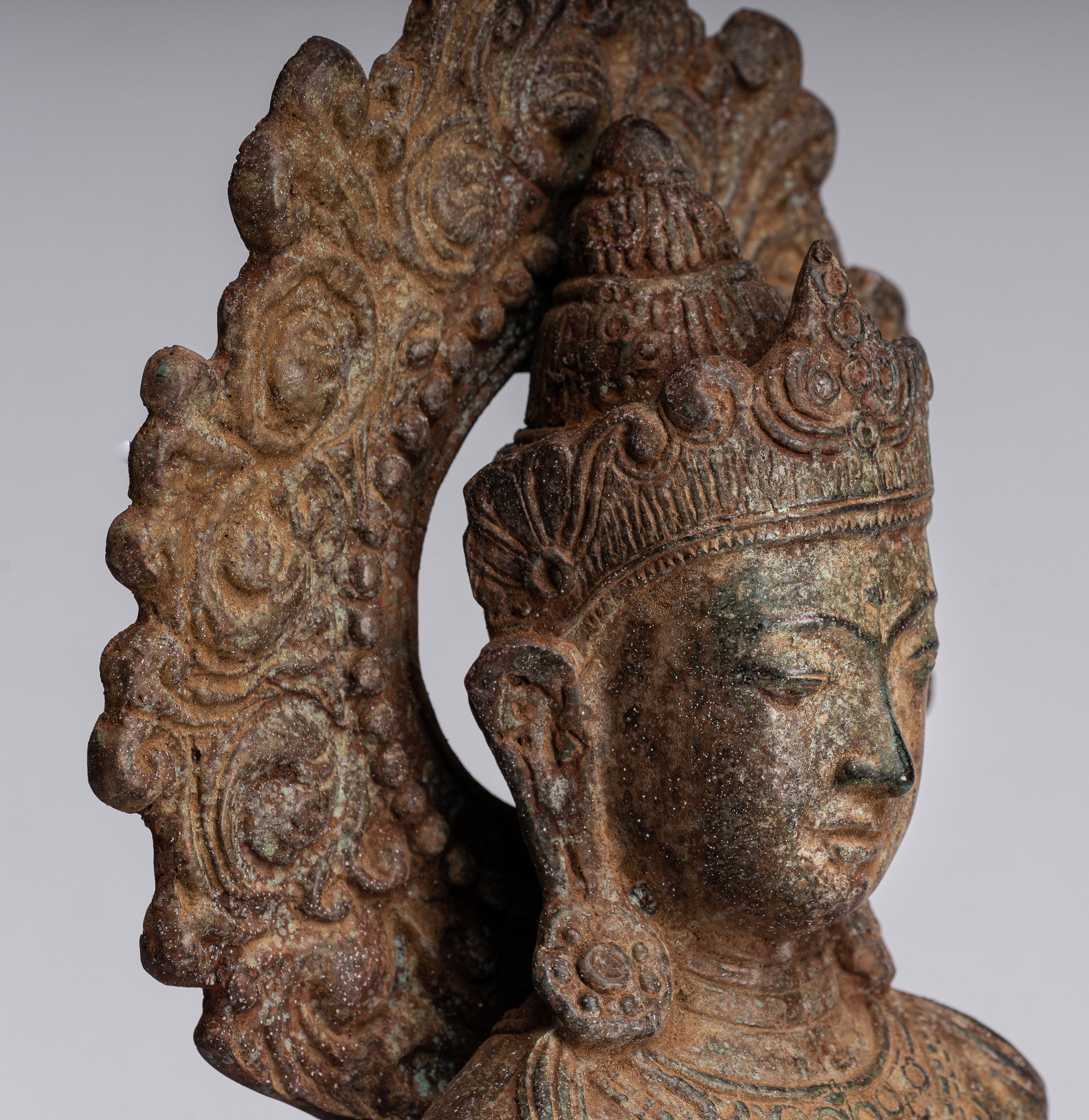 Buddha Statue mit Antique Indonesische Stil Bronze Javanese Amitabha Buddha Statue mit 43cm/17"