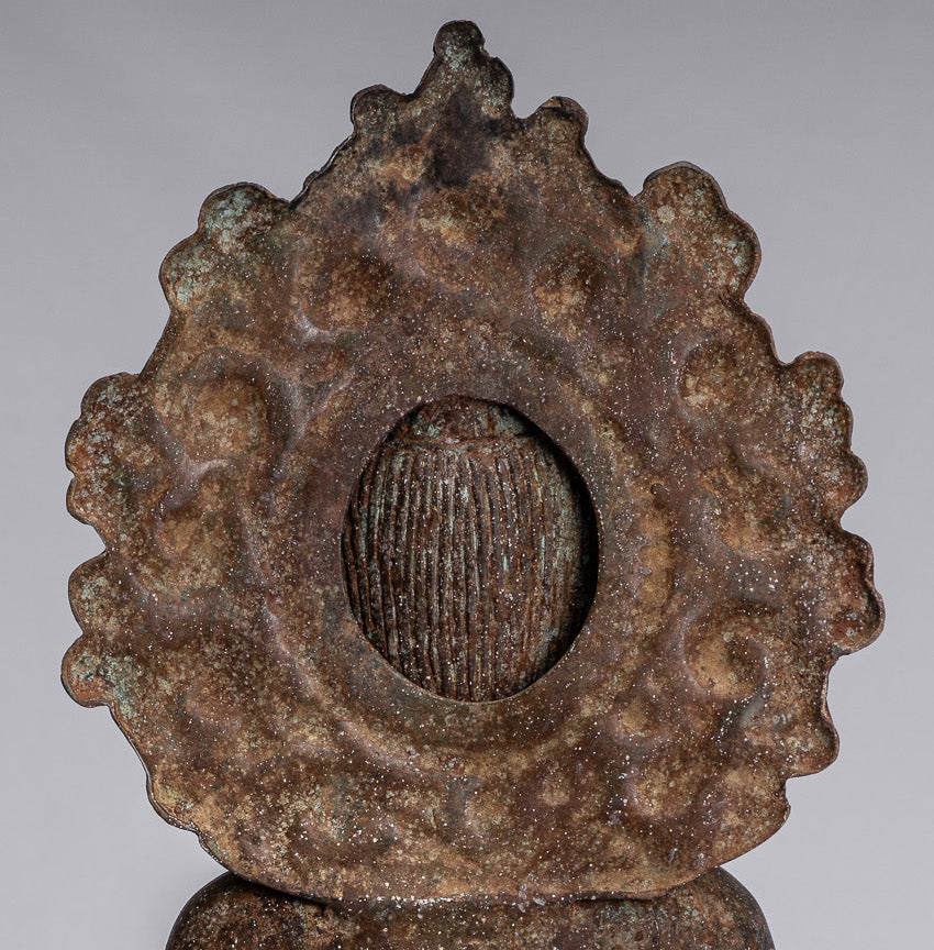 Buddha Statue mit Antique Indonesische Stil Bronze Javanese Amitabha Buddha Statue mit 43cm/17"