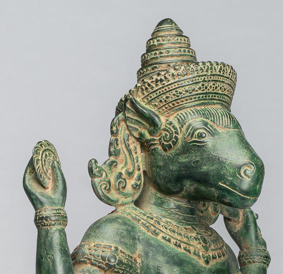 Kalkin Statue - Antique Khmer Style Standing Bronze Hayagriva Kalkin Horse of Vishnu - 56cm/22"