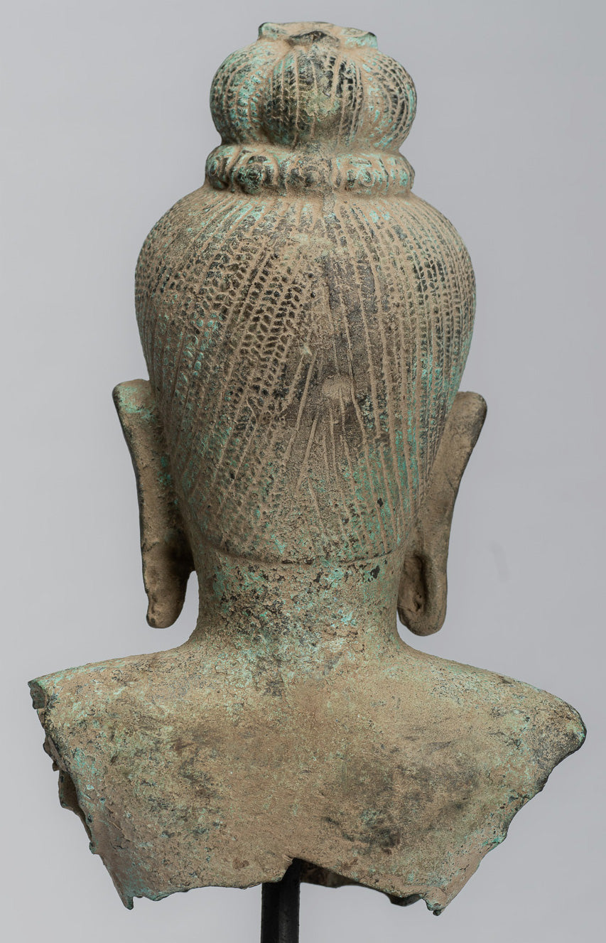 Statua del torso bronzo in stile Khmer antico - Protettore e conservatore -27cm/11 "