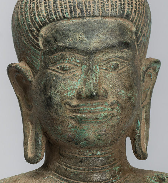 Statua del torso bronzo in stile Khmer antico - Protettore e conservatore -27cm/11 "