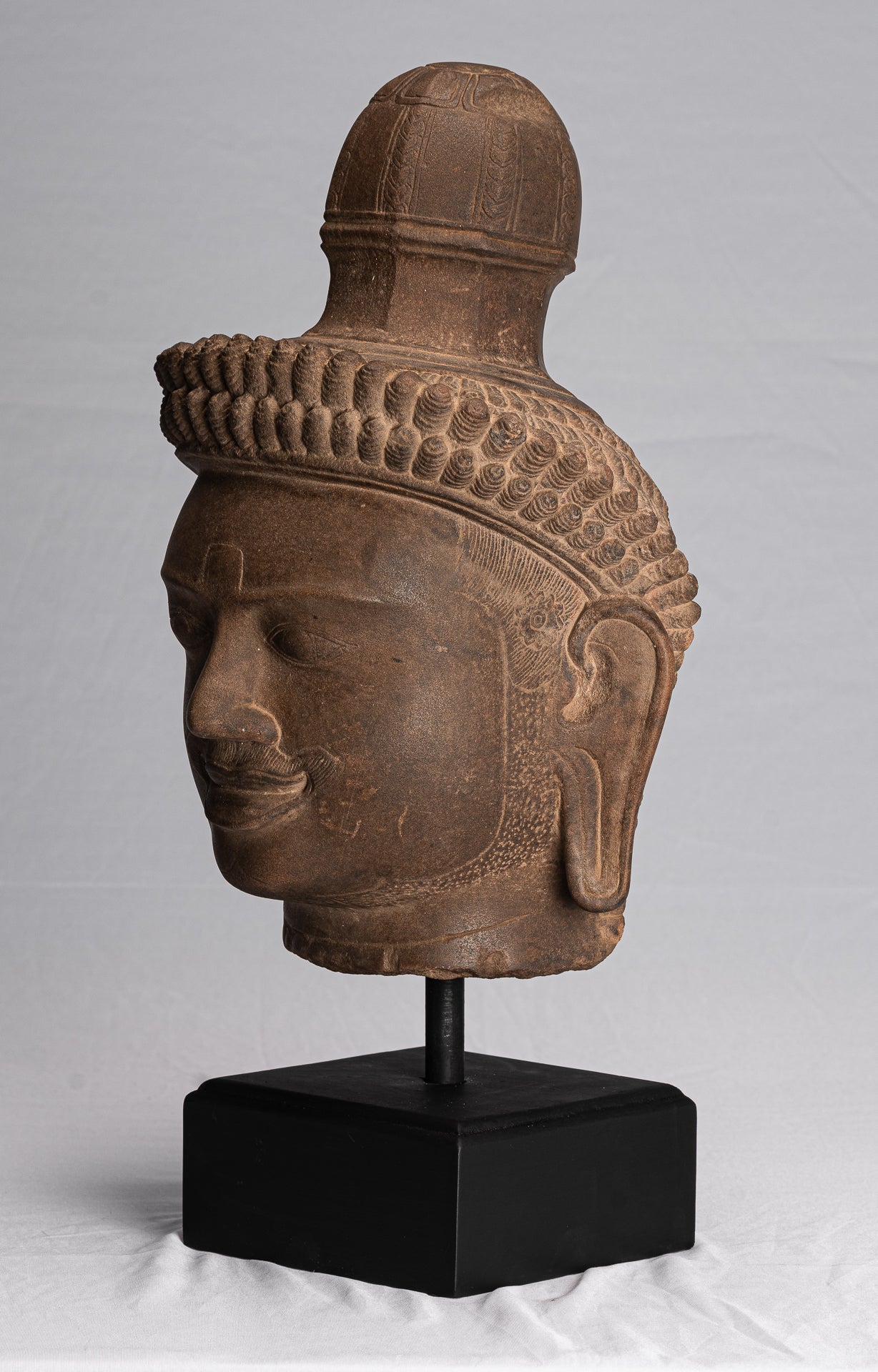 Angkor Wat Style de piedra antiguo montado en piedra Dvarapala Templo Guardian - 50 cm / 20 "