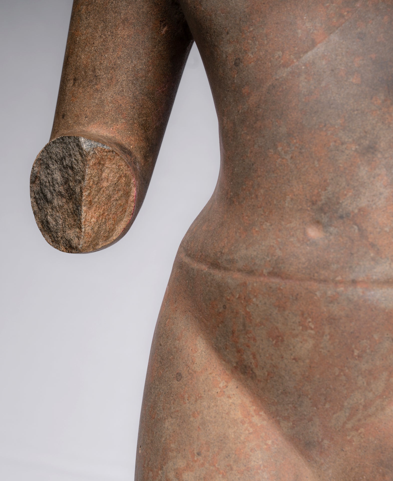 Buddha Statue-Antike Thai Style Standing Stone Dvaravati Buddha Statue-100cm/40 " Tall