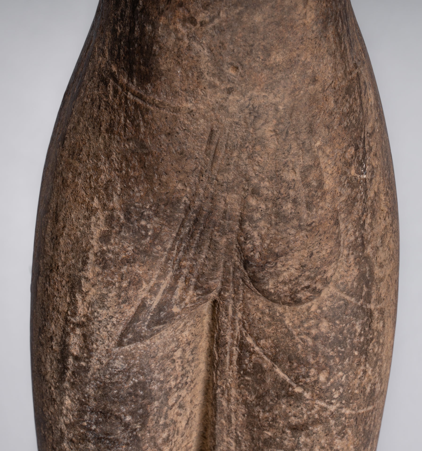 Ardhanarishvara Statue - Antique Phnom Da Style Khmer Sandstone Standing Shiva Parvati Statue - 88cm/35"