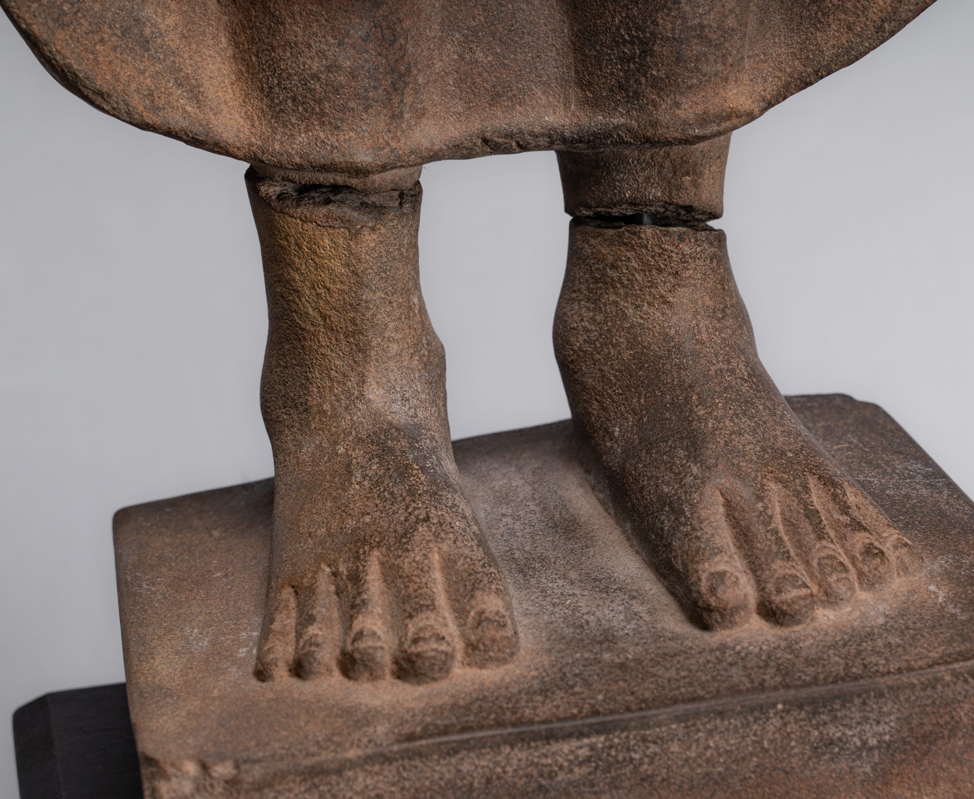 Buddha Statue - Antique Thai Style Standing Stone Dvaravati Buddha Statue - 102cm/41" Tall