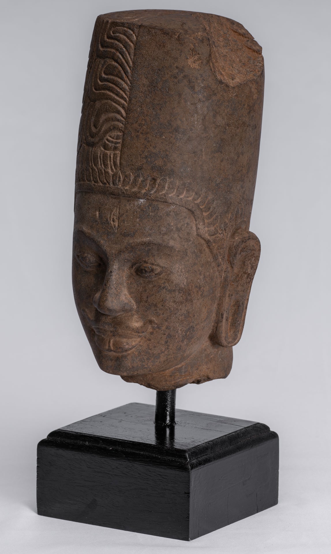 État de Harihara – Tête antique Faum Da Style Hari Hari ou Vishnu et Shiva – 31 cm/12"