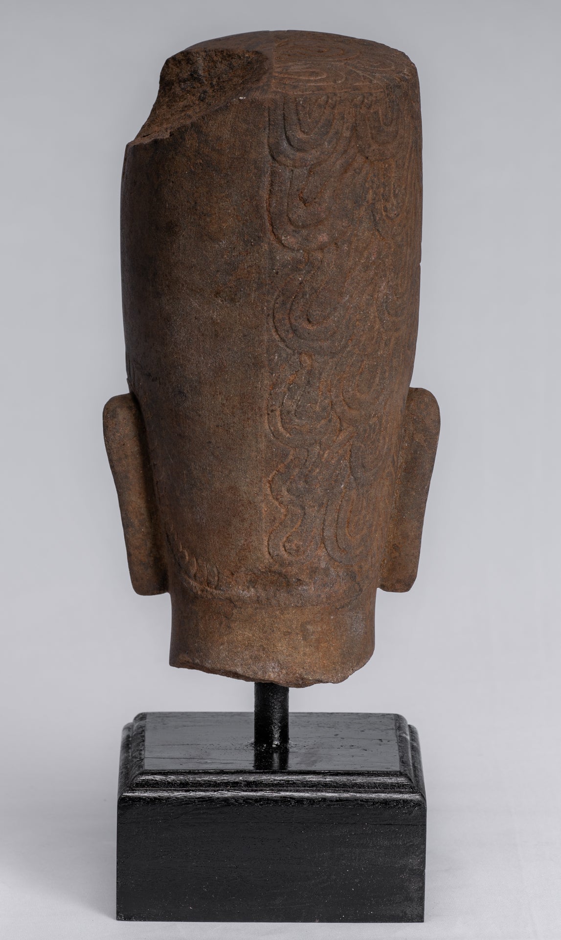 État de Harihara – Tête antique Faum Da Style Hari Hari ou Vishnu et Shiva – 31 cm/12"